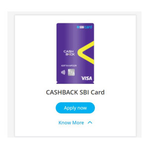 Apply for SBI Cashback Card & get 5% cashback on All Online Spends and 1% cashback on All Offline Spends
